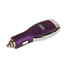 Автомобильное зарядное устройство для iPhone/iPad/Samsung фиолетовое AUDI