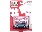 Auto World 1984 Dodge Caravan w/Base & Trading Card Silver/Blue (серия World