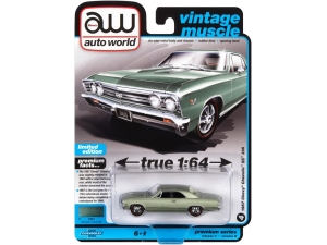 Изображение Auto World 1967 Chevrolet Chevelle SS 396 Green Mist Metallic (коллекция 2022, серия Vintage Muscle, AWSP116B)